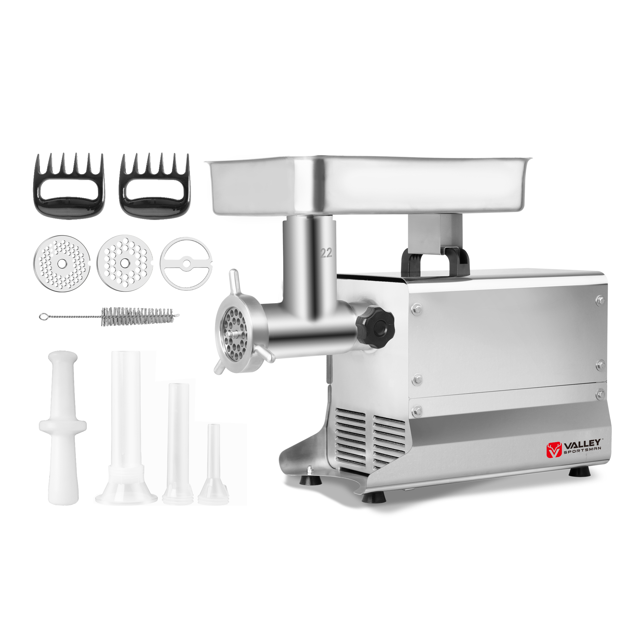 Valley Sportsman Stainless Steel Meat Grinder - 1 HP, 22 Size, 12 Lb. Capacity Per Minute, Electric
